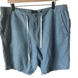 Vince Lightweight 100% Hemp Blue Drawstring Pull-On Shorts Size XL
